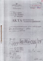 03. Akta w sprawie szkalowania Jaruzelskiego i WRON w więzieniu we Włodawie, marzec 1982 r.
