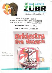 Zaproszenie na koncert zespołu Orkiestra dni Naszych, 1999 r.